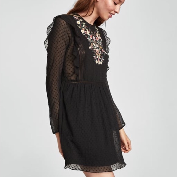 swiss dot dress zara